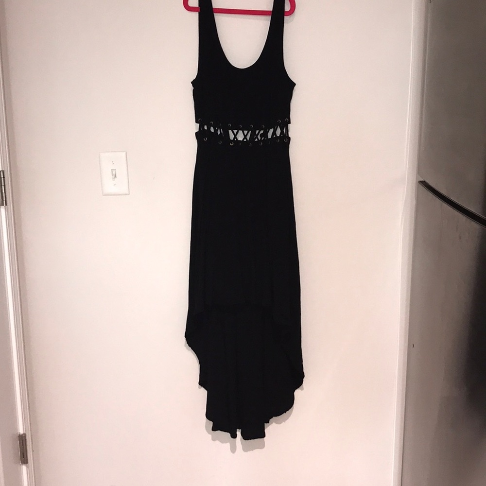 Black high low maxi